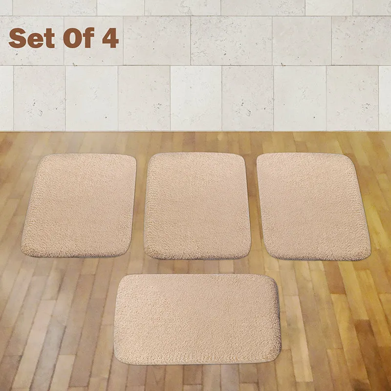 Lois Anti Skid Bath Mat (Beige) - Set Of Four media 1