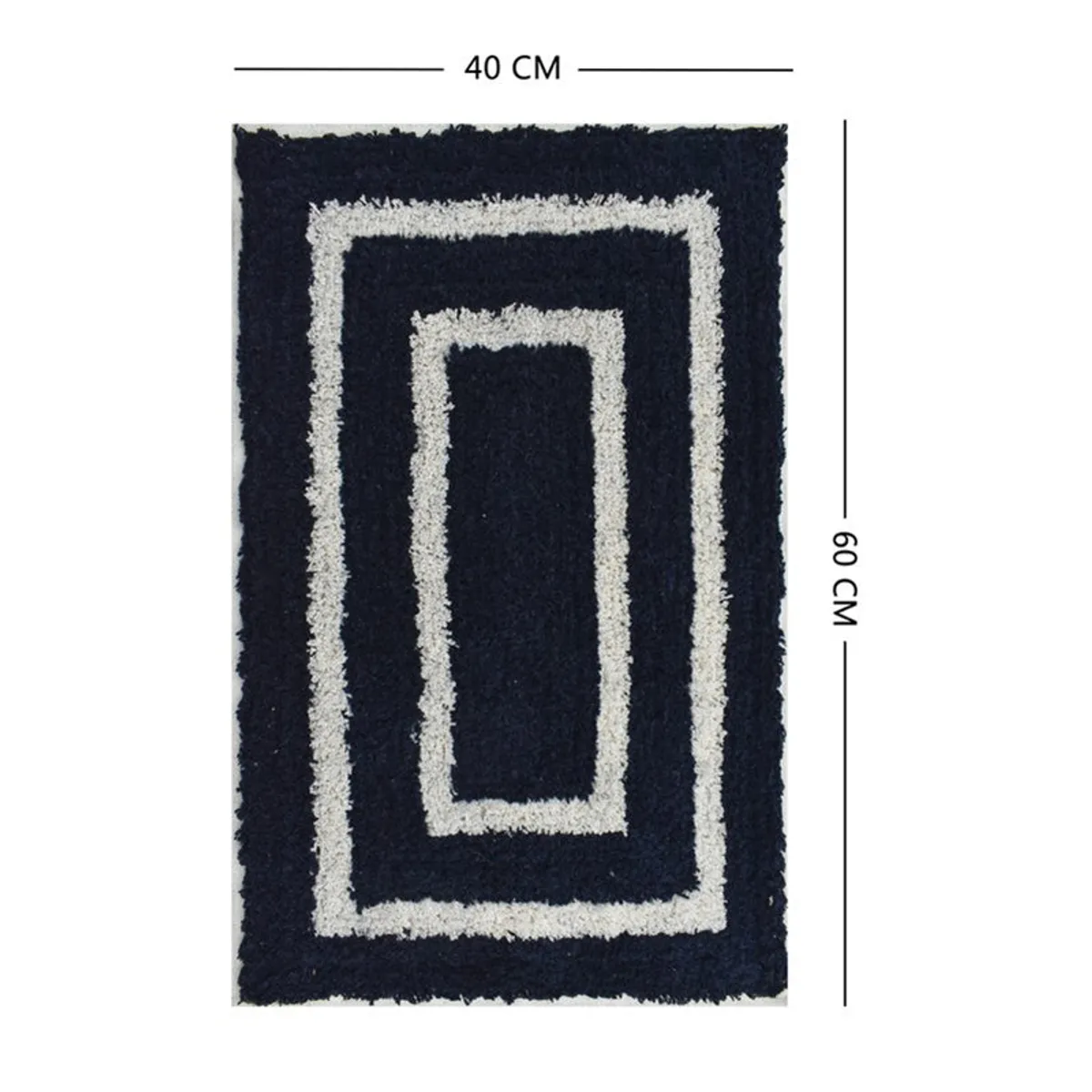 Aqua Step Anti Skid Cotton Bath Mat - Blue,White - 10