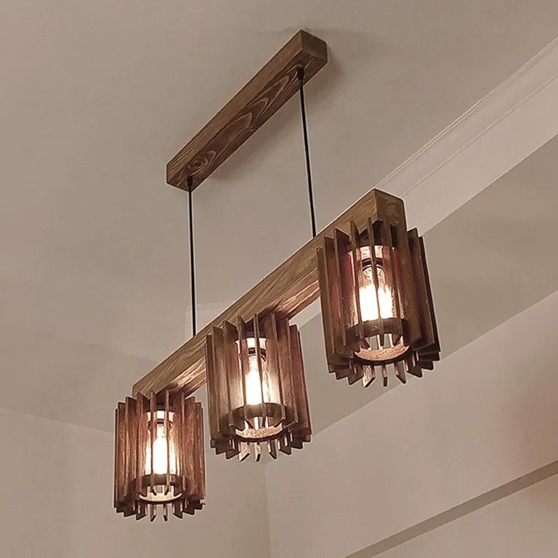 TriFacet Wooden Ceiling Lamp - Brown media 6