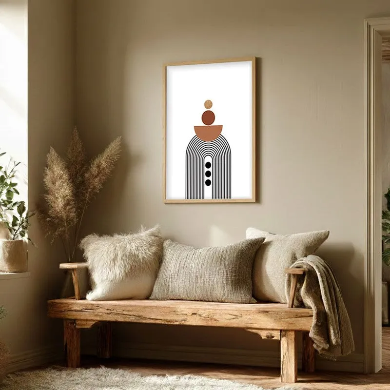 Earthen Rise Canvas Wall Painting With Brown Frame media 3