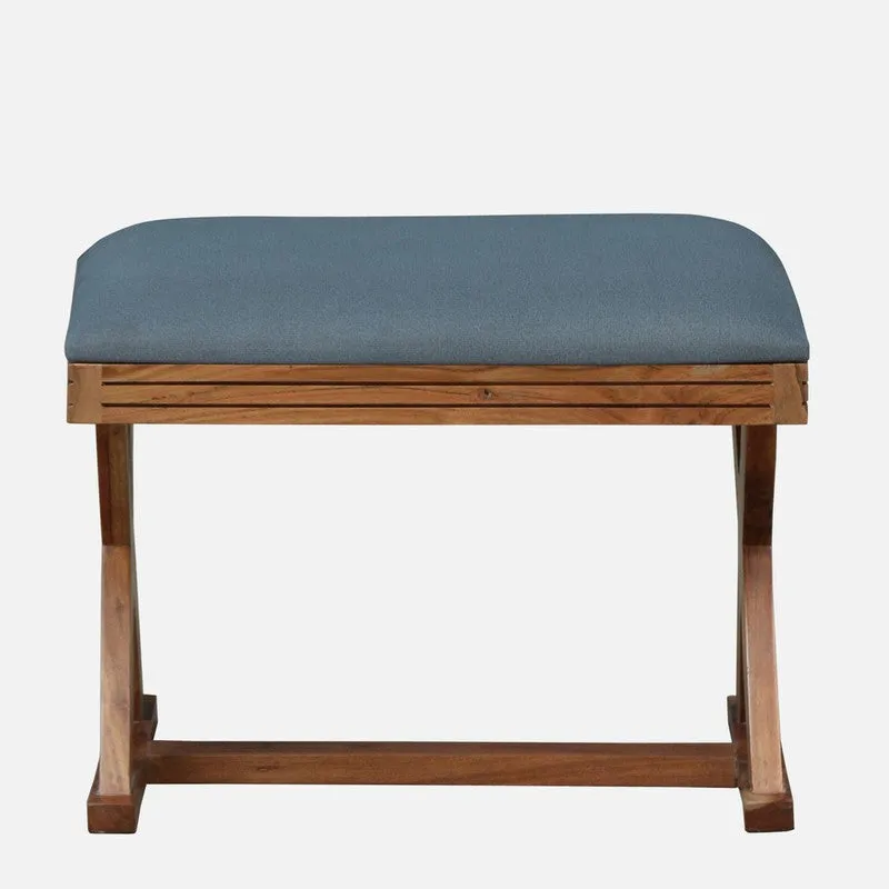 Luxury Sheesham Wood Ottomans & Pouffe - Blue media 3