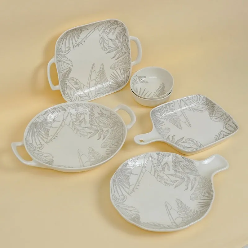 Celene Porcelain Serving Set - Six Piece Set - 3