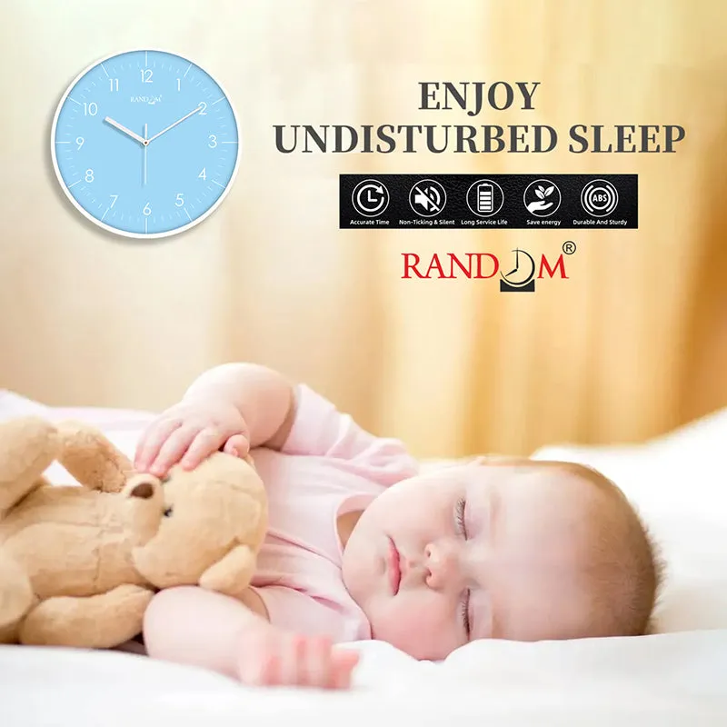 Benot Silver Analog Wall Clock - Baby Blue - 5