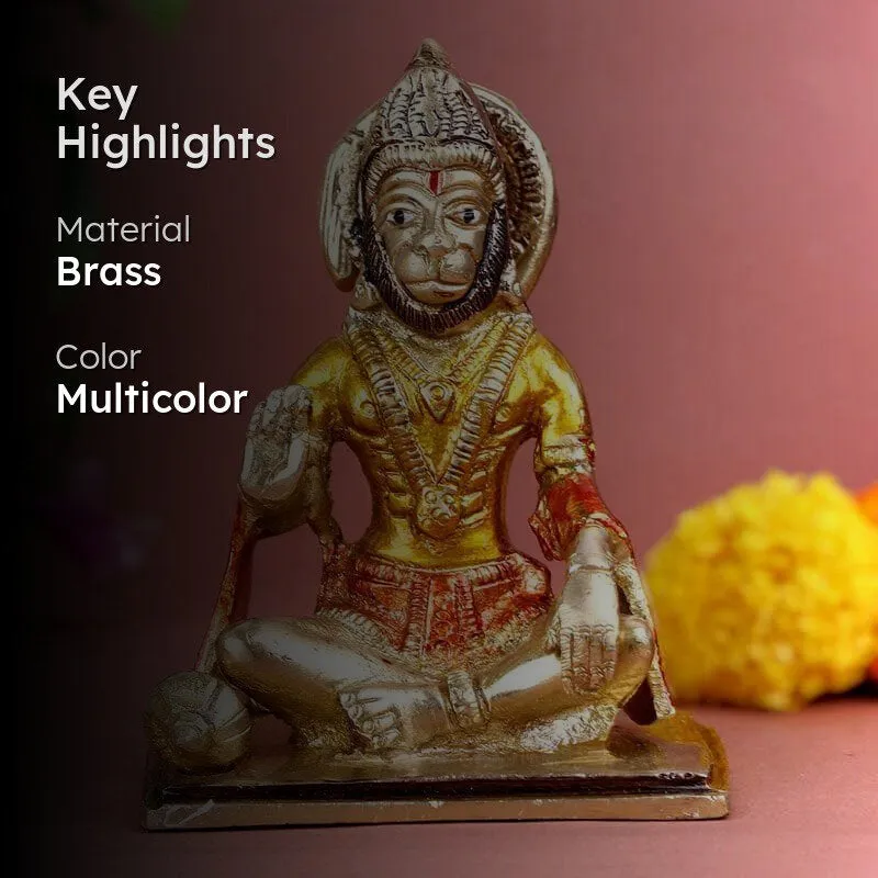 Blessed Hanuman Brass Idol media 2
