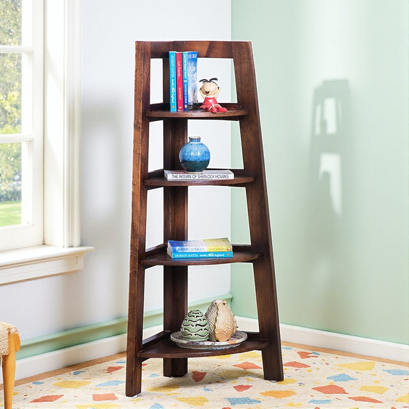 Vverox Sheesham Wooden Wall & Book Shelve - Brown