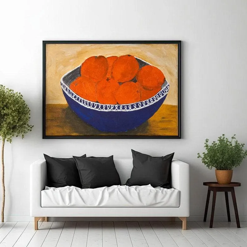 Very Orange Canvas Wall Painting - Black Frame media 3