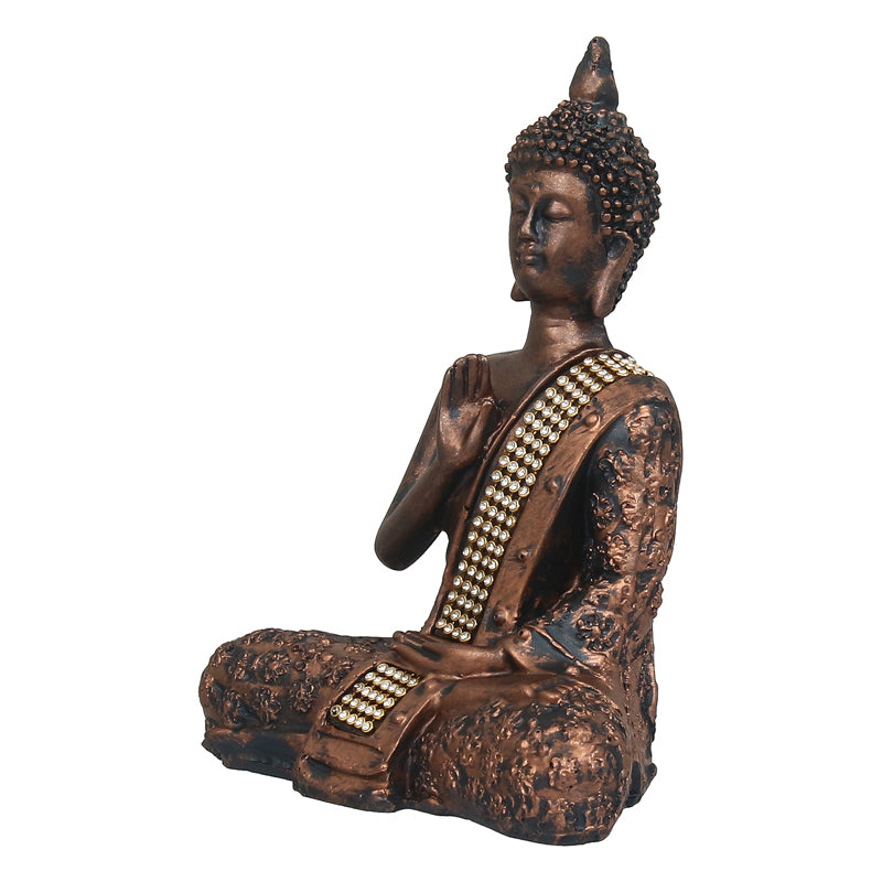 Buddha in Meditation Showpiece - Antique Brown media 5