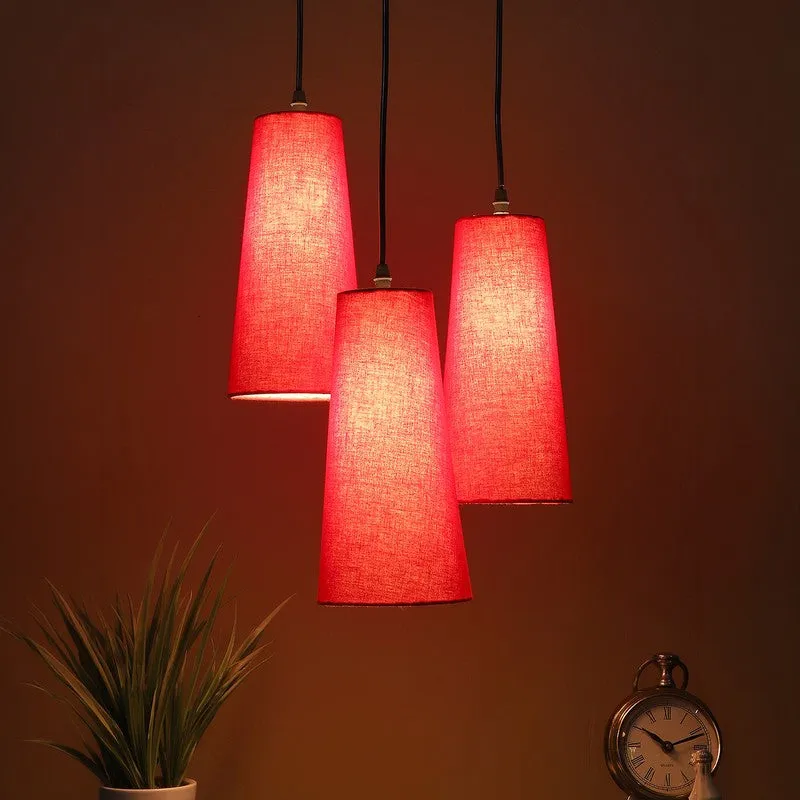 Nordic Neutral Triple Metal Ceiling Lamp - Red media 1
