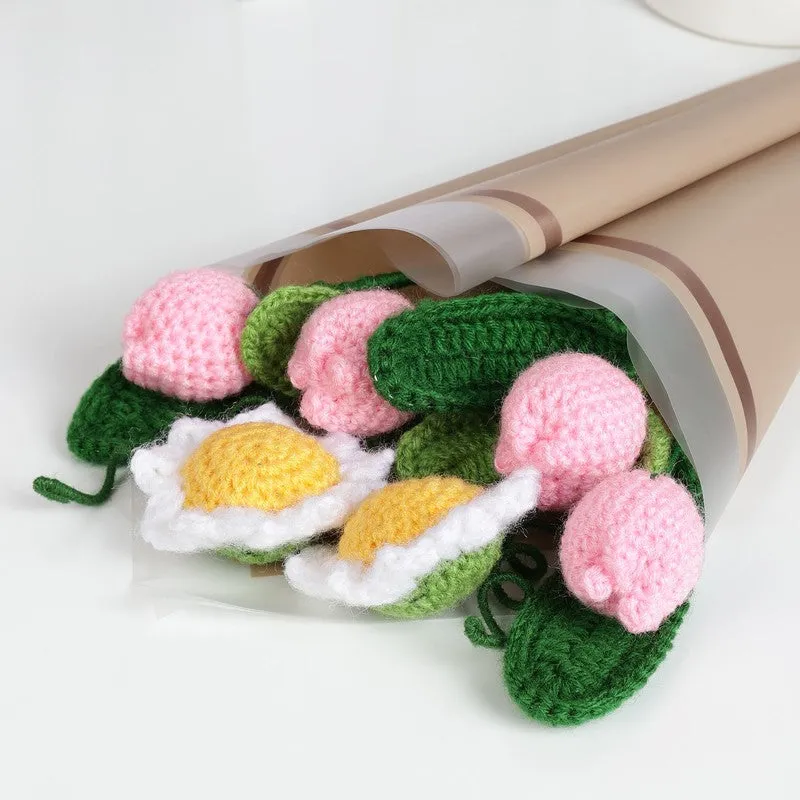 Crochet Handmade Tulip Bouquet (Pink & Yellow) - Set Of Six media 6
