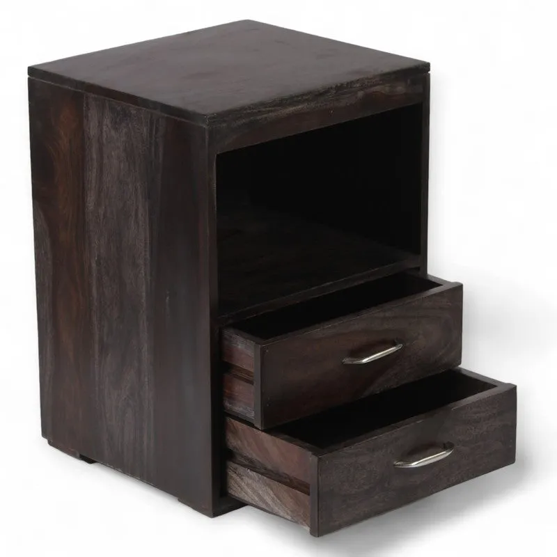Uverix Sheesham Wooden Side & Bedside Table - Dark Brown media 5