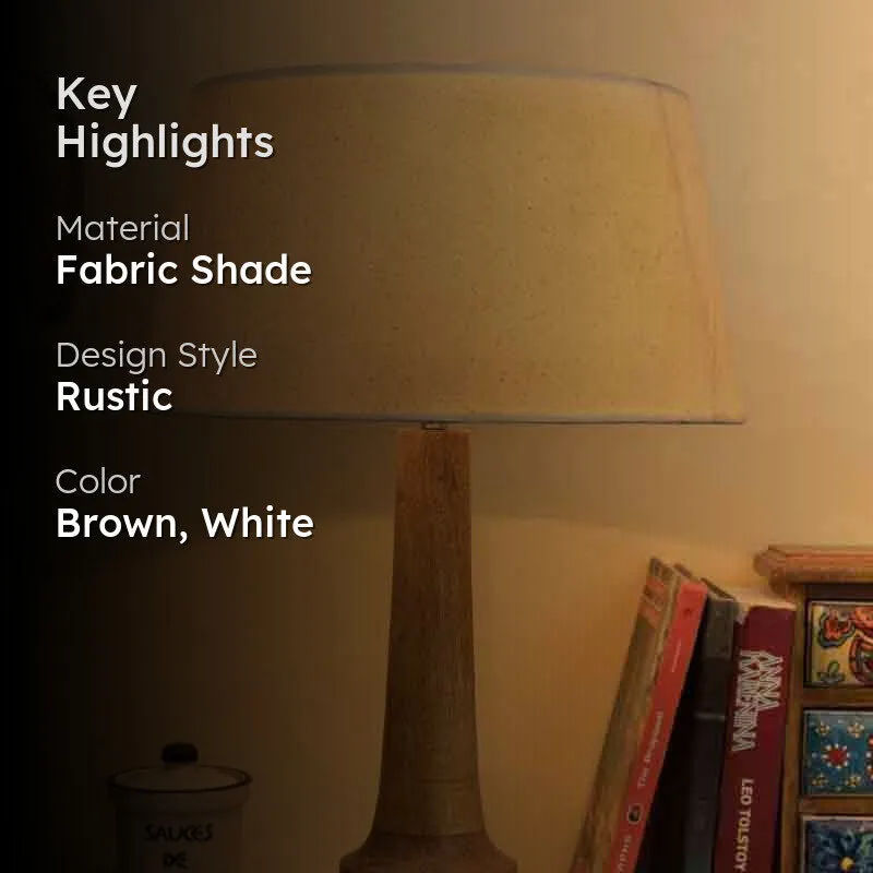 Romania Fabric Table Lamp - Brown,White media 2
