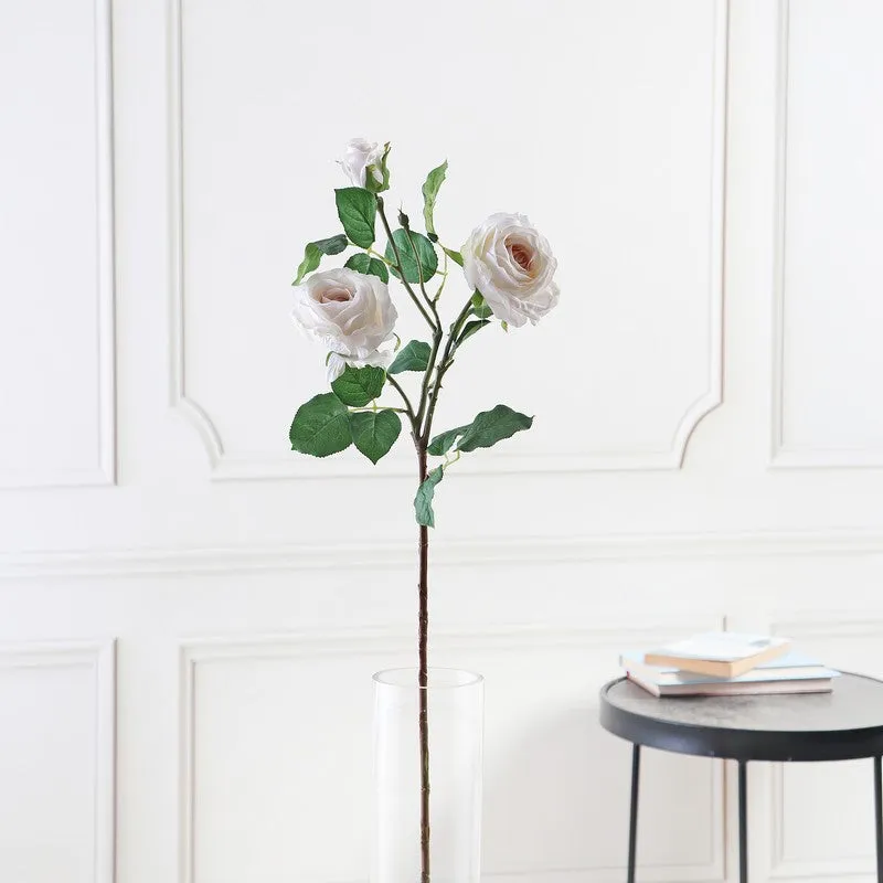Bluma Wisteria Fabric Artificial Flower - White media 4