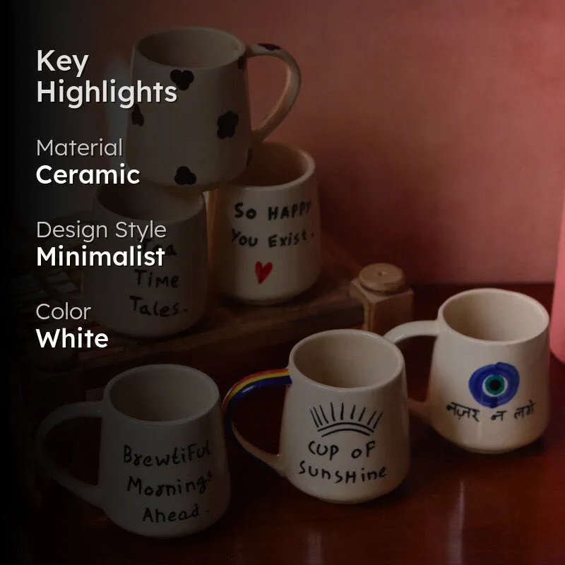 Tea Ceramic Coffee Mug (250 mL Each) - Set of Six media 2