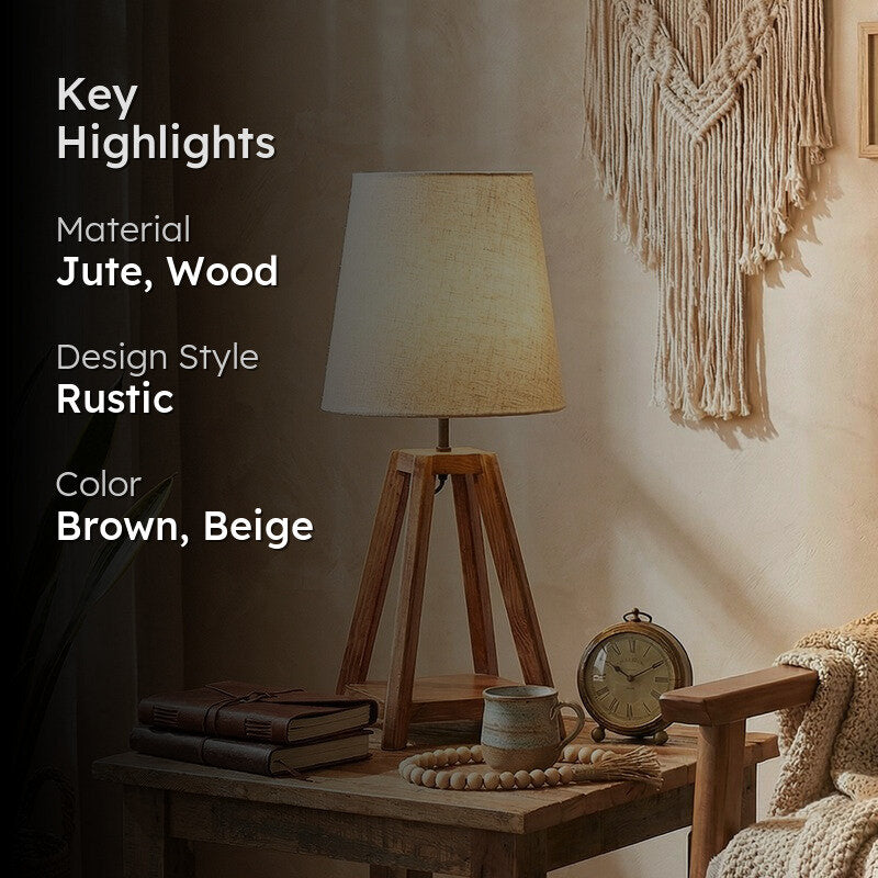 Mavella Jute Table Lamp - Brown,Beige media 2