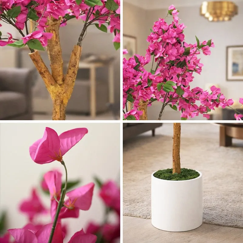Serenity Bougainvillea Artificial Plant With Black Plastic Pot - 165 cm (5.4 ft) media 5