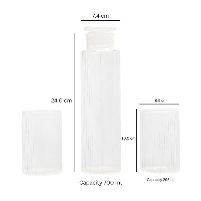 CrystalClear Glass Hydration Bottle With Glasses - Three Piece Set media 5