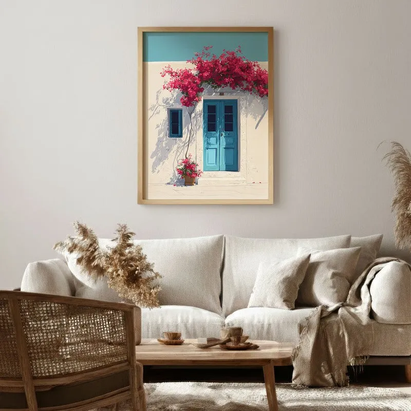 Blooming Vacation Canvas Wall Painting - Brown Frame media 1