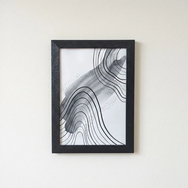 Ink Swirl Wall Painting With Frame - Set Of Three media 5