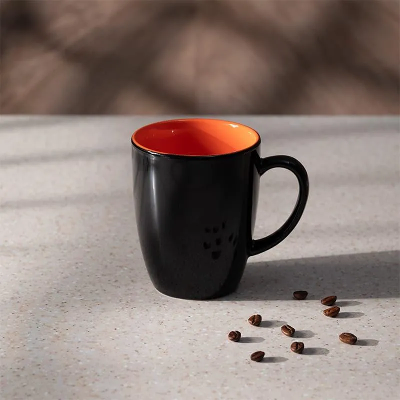 Yuvara Porcelain Coffee Mug (295 mL) - Black,Orange media 1