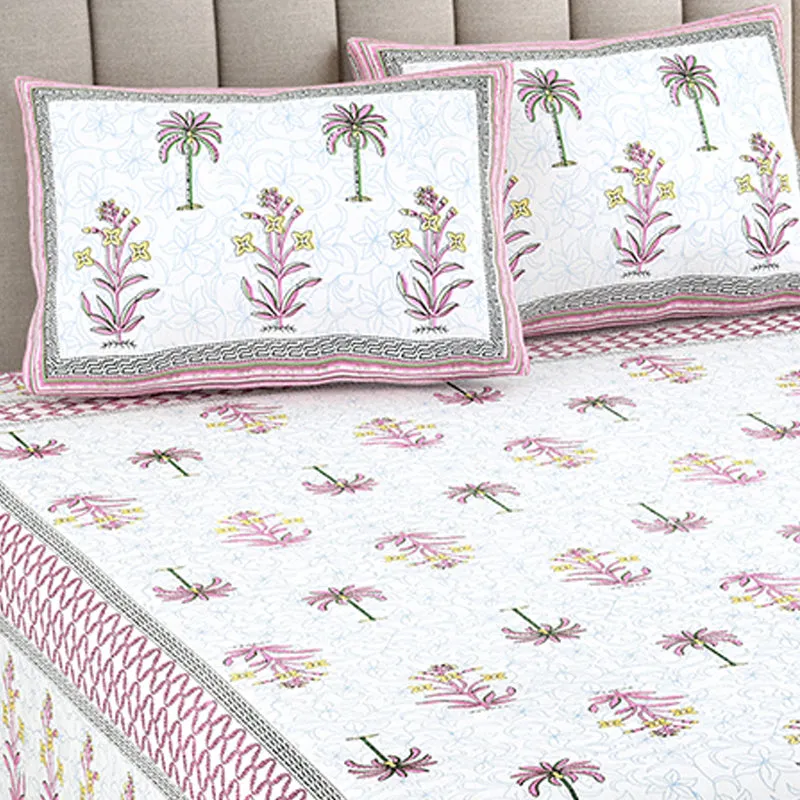 Dharitri Cotton Bedsheet (Pink) - 180 TC media 3