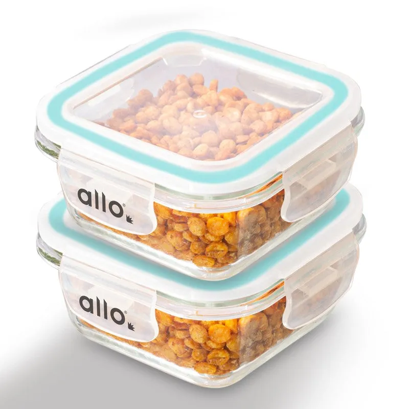 Oliva Square Glass Storage Container (320 ML) - Set Of Two media 4