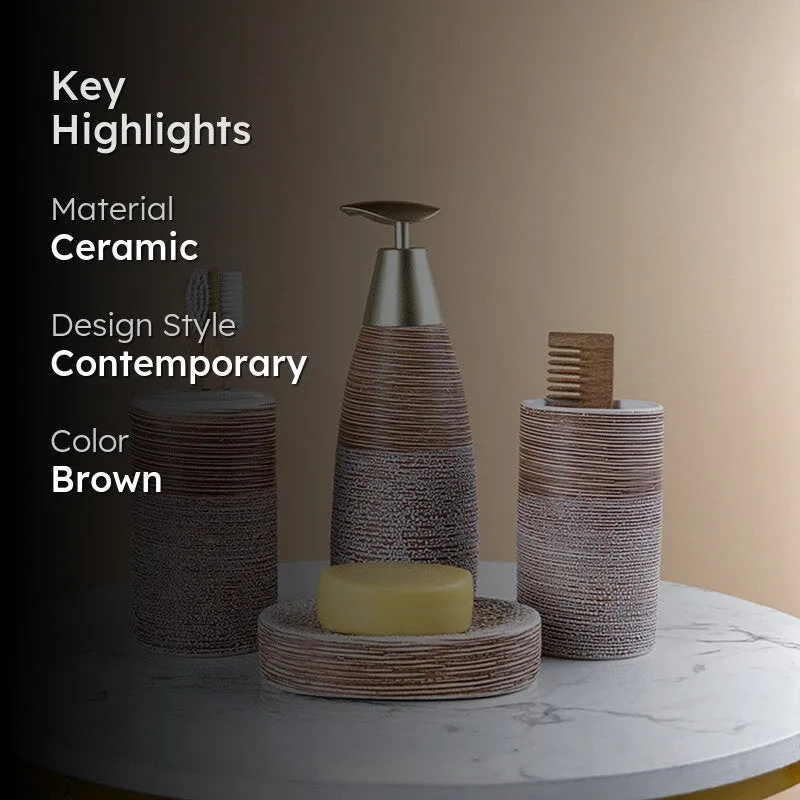 HygiaFlow Ceramic Bathroom Set - Four Piece Set media 2