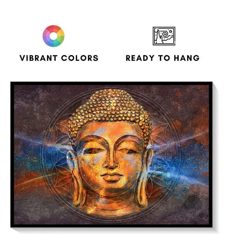 Buddha Canvas Wall Painting   - Black Frame media 5