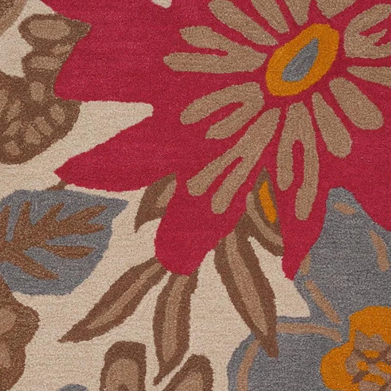 Palantir Hand Tufted Floral Wool & Nylon Carpet - Pink media 4