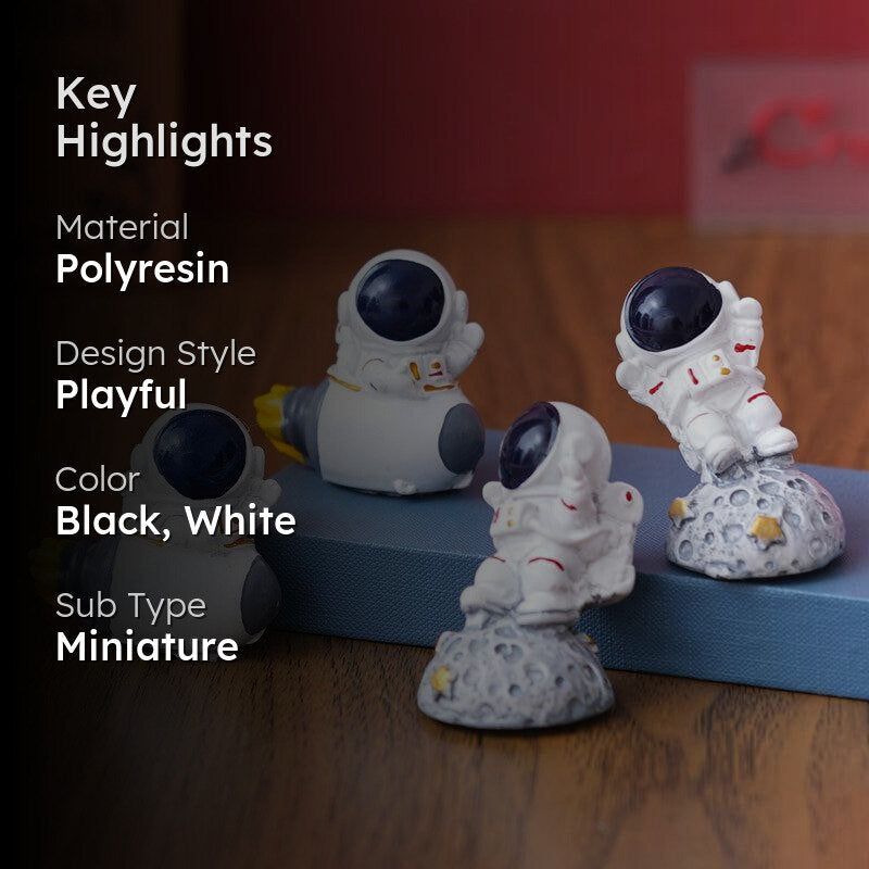Astronaut Fun Showpiece - Set Of Four media 2