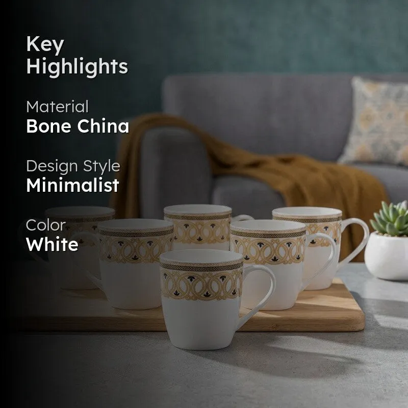 Azure Bone China Tea Cup (180 mL Each) - Set Of Six media 2