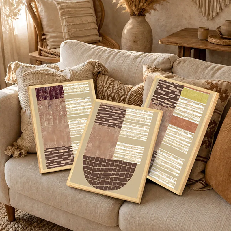 Morae Abstract Wall Painting - Set of Three media 4