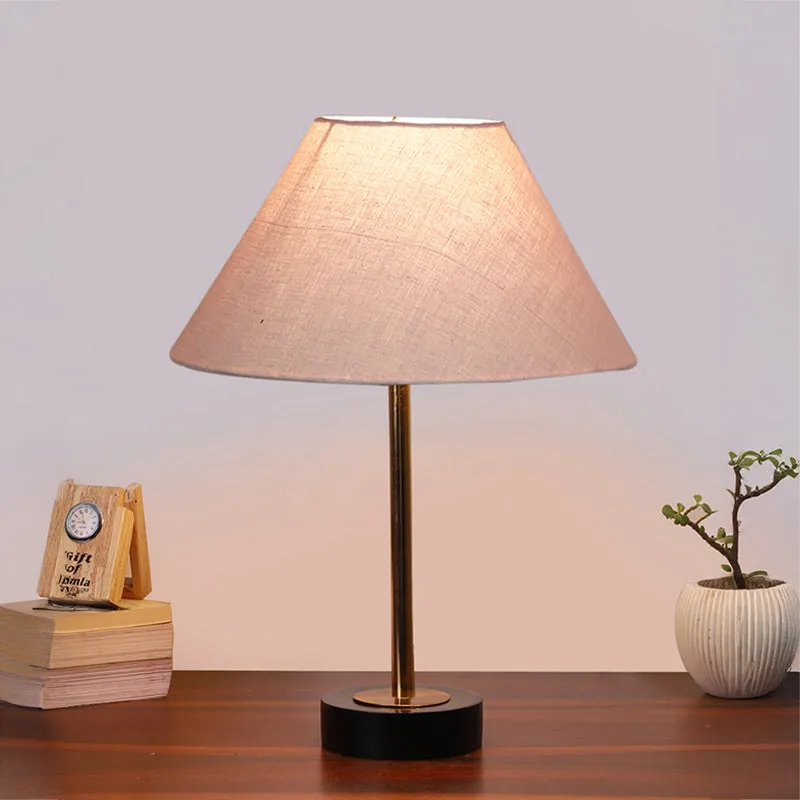 Cotin II Rodin Wooden Table Lamp - Grey,Gold,Black media 2