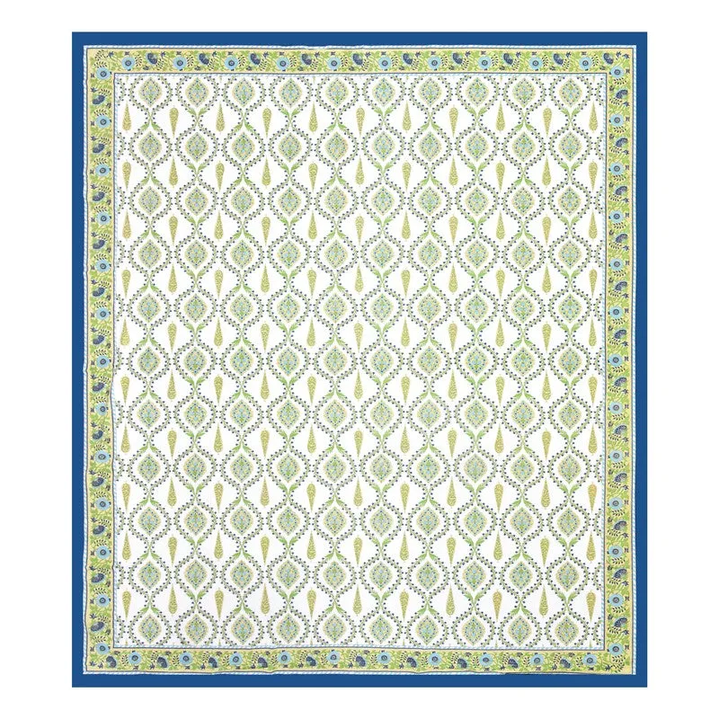 Ambi Bliss Cotton Bedsheet (Green,Blue) - 180 GSM media 5