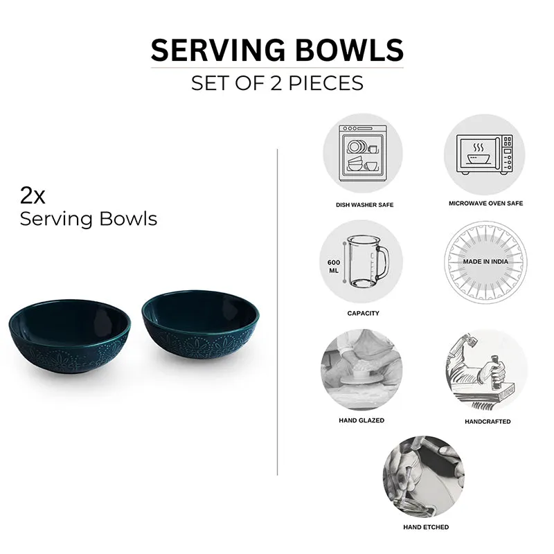 Pushti Ceramic Serving Bowl (600 mL) - Set Of Two media 5