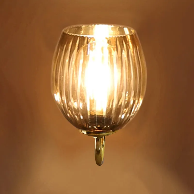 Amber Beam Golden Base Glass Wall Lamp media 6