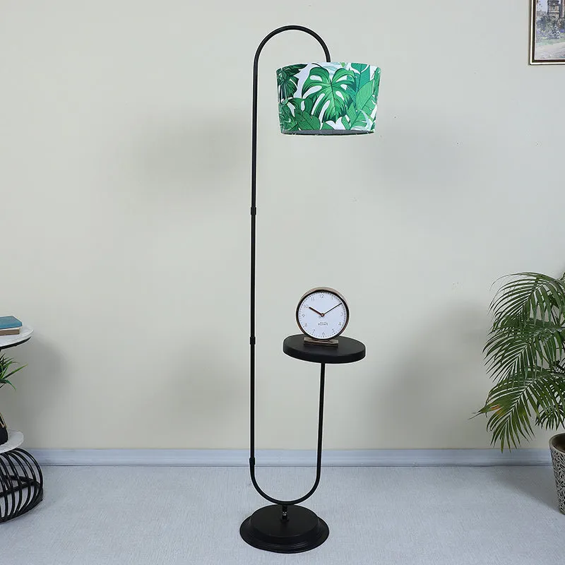 Kaizen Printed Arched Metal Floor Lamp With Shelf media 3