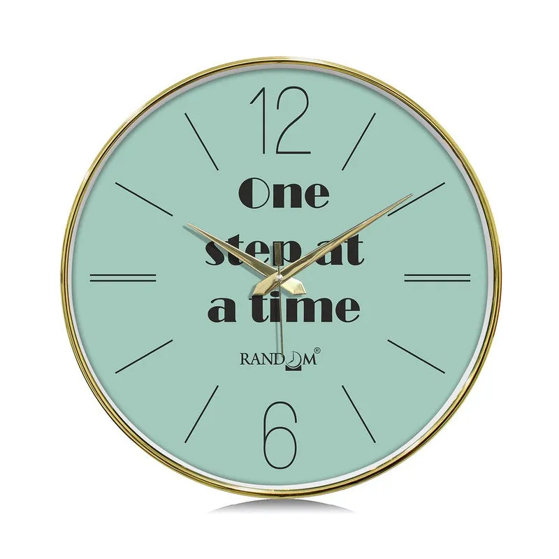 One Step at a Time Round Analog Wall Clock - Green media 3