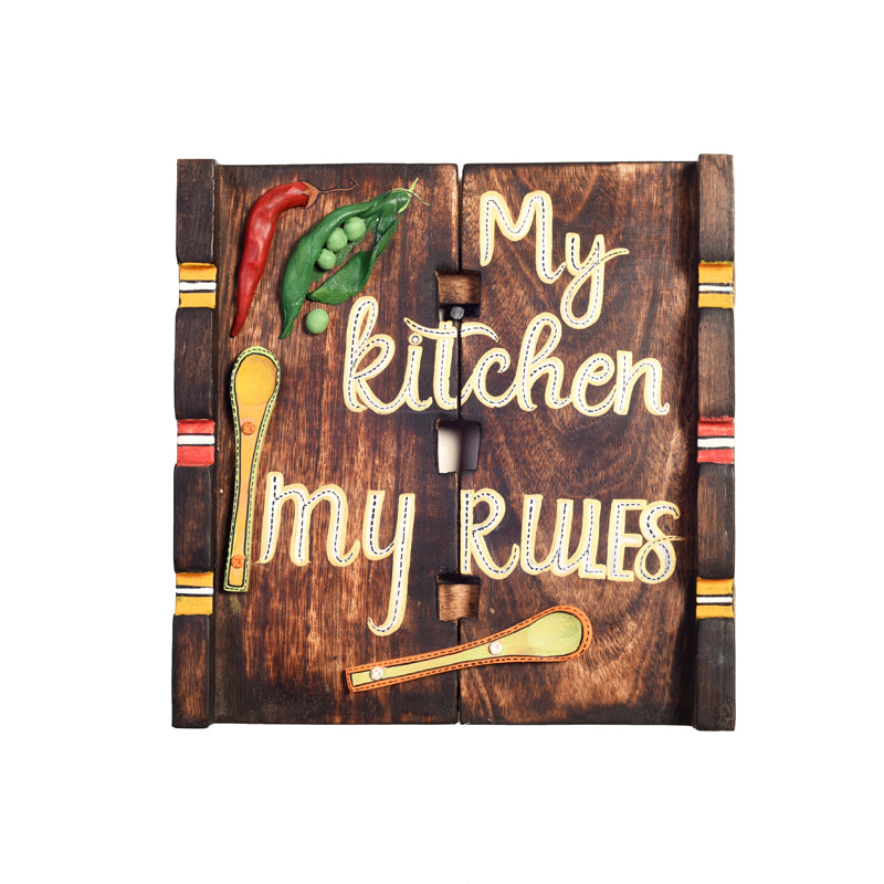 My Kitchen My Rules Wooden Wall Accent media 4