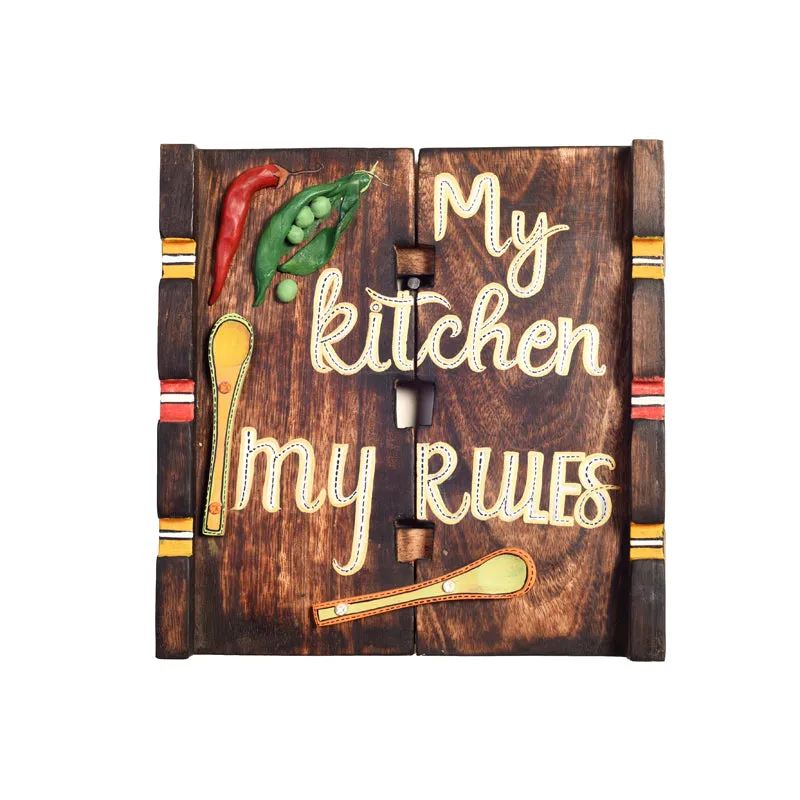 My Kitchen My Rules Wooden Wall Accent media 4