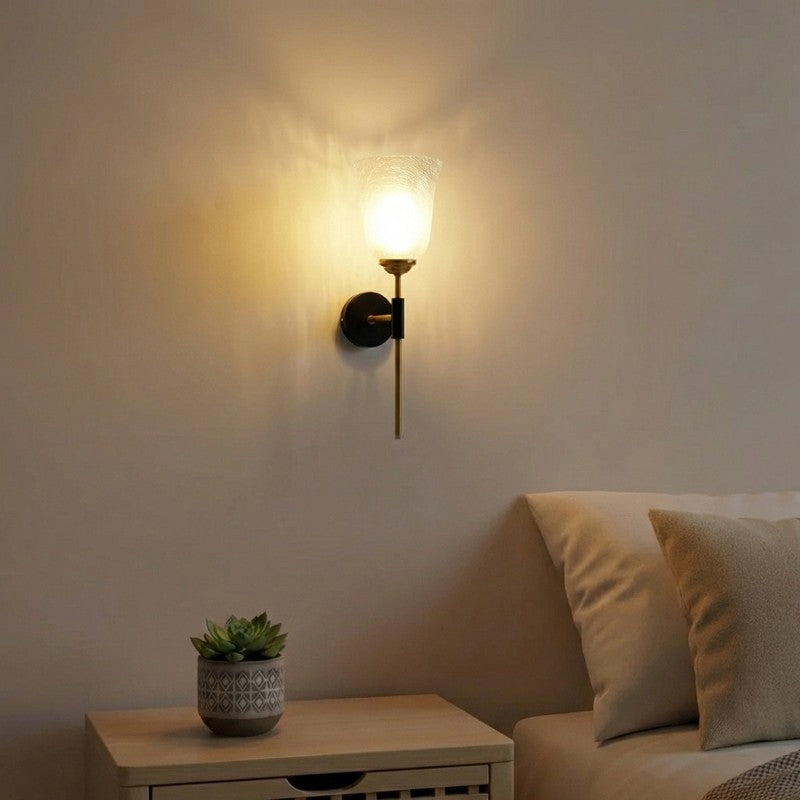 Crystal Bloom Long Rod Glass Wall Lamp