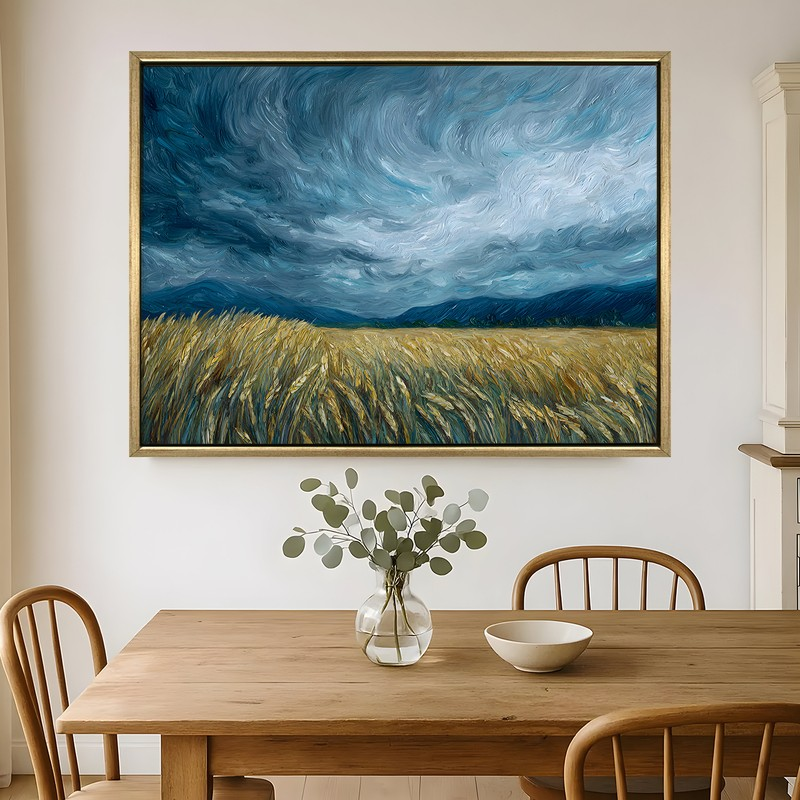 Grainland Glory Canvas Wall Painting With Frame