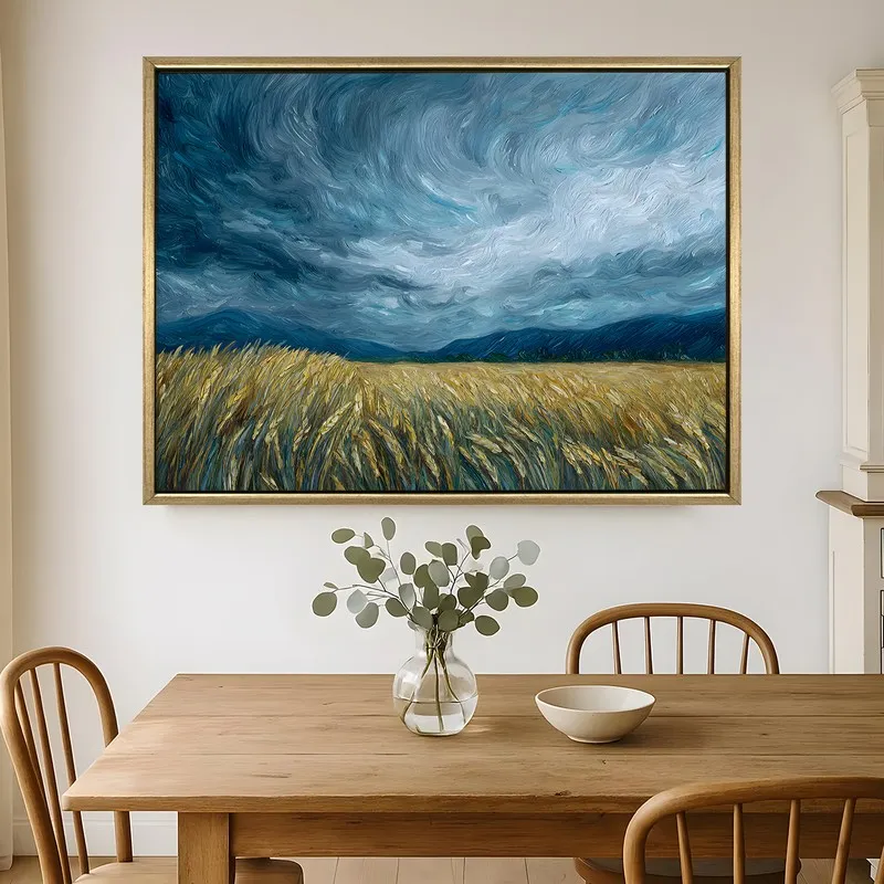 Grainland Glory Canvas Wall Painting With Frame media 1