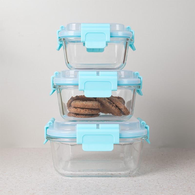 Flavour Tight Square Lunch Box - Transparent & Blue media 3