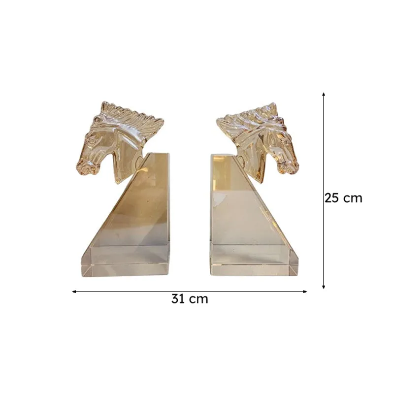 Horse Shaped Crystal Book End - Brown media 7