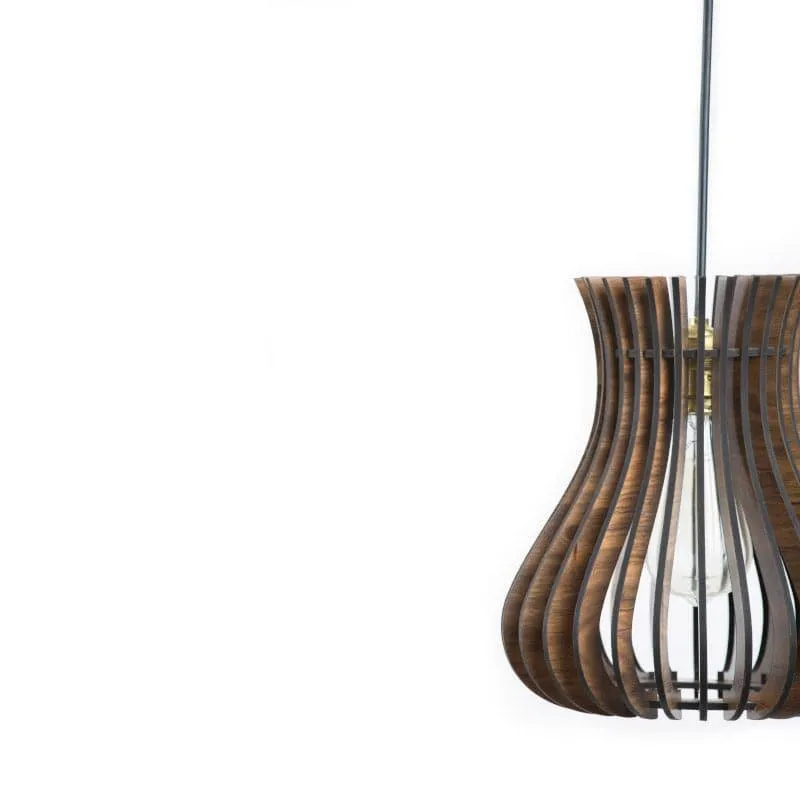 Curvy Cool Wooden Ceiling Lamp media 5