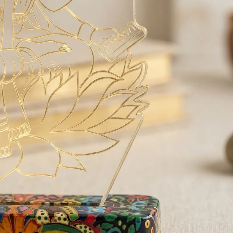 Mata Saraswati Acrylic Table Lamp - Transparent media 4