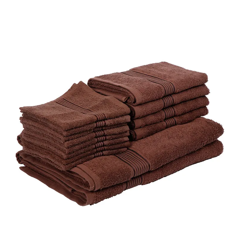 Comfora Towel Set (Brown) - Fourteen Piece Set media 4