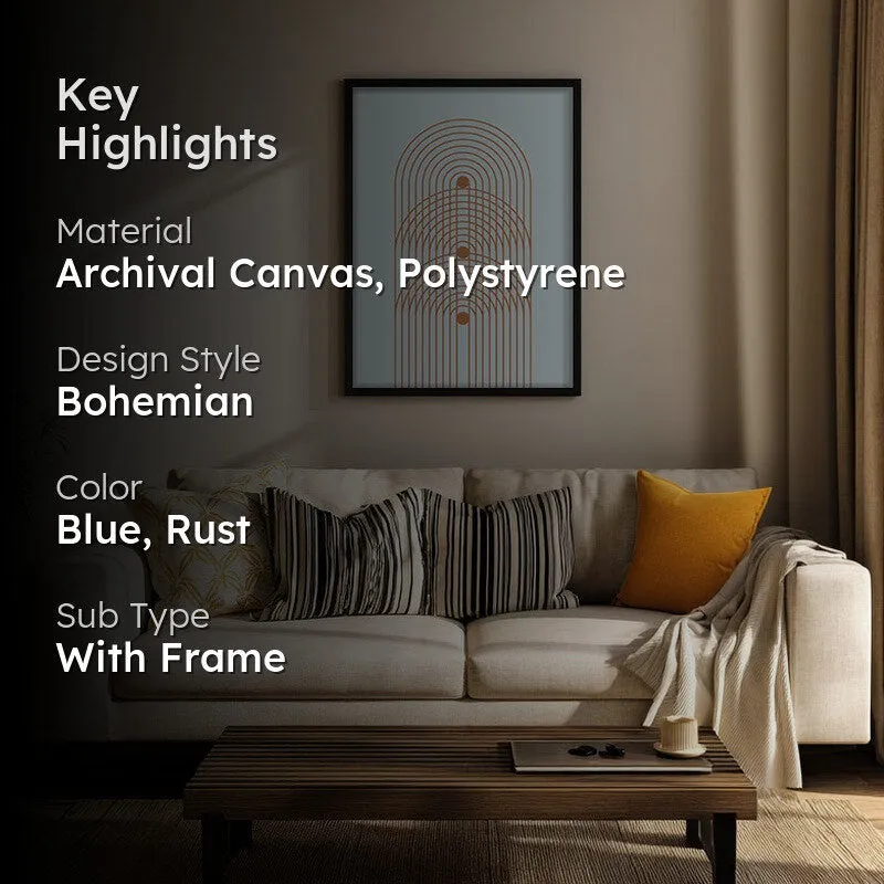 Azure Arches Canvas Wall Painting With Black Frame media 2