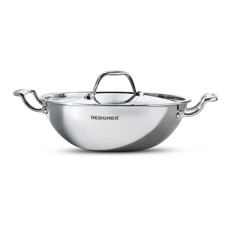 Bergner Argent Triply Kadhai With Lid - 6100 mL media 7