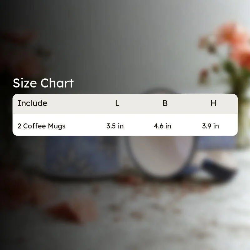 Ceramic Ceramic Coffee Mug (300 mL Each,Blue,White) - Set Of Two media 8
